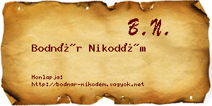 Bodnár Nikodém névjegykártya
